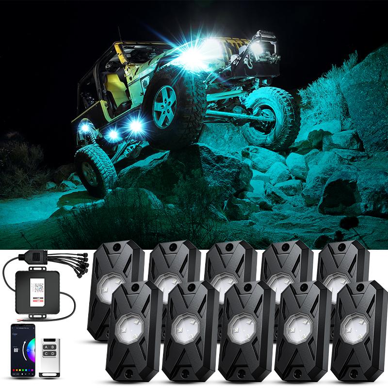 Подсветка Rock Lights 8/12 Pods RGB Led Multi Color App Remote Control Music Mode Well For Pickup ATV RZR UTV Chassis Light