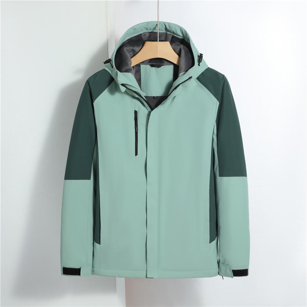 Осенне-зимние мужские и женские ветрозащитные и морозостойкие куртки из меха серебристой лисицы, парные куртки с цветными блоками, рабочая одежда для персонала на открытом воздухе