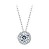Sterling Silver Round Halo Moissanite Necklace, White Gold Plated Classic Elegant Necklace Engagement Jewellry Gift