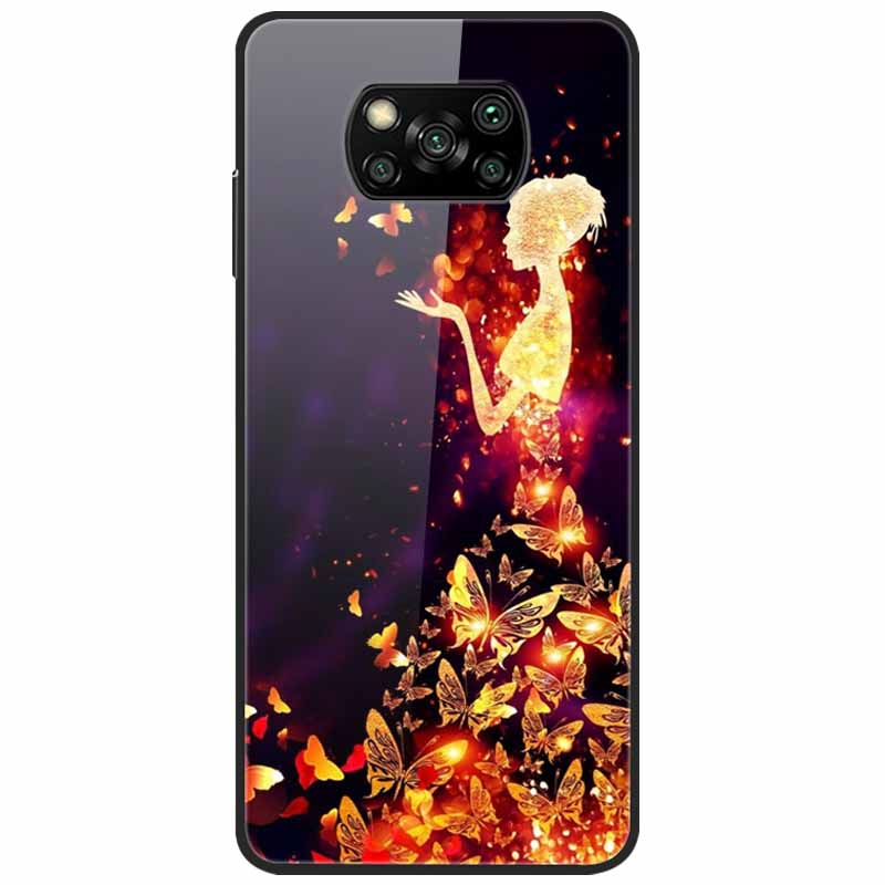 For Poco X3 Pro Case Fashion Cute Tempered Glass Luxury Coque Covers for Xiaomi Poco X3 NFC Cases PocoX3 X 3 Bumper Protector