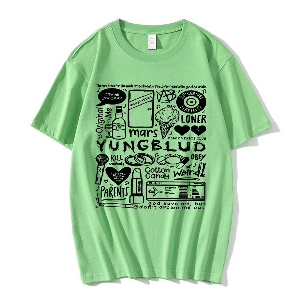 Футболка с принтом Yungblud, унисекс WoUnisex, футболка большого размера с круглым вырезом и короткими рукавами, футболка в стиле хип-хоп, футболки унисекс с графикой, уличная одежда