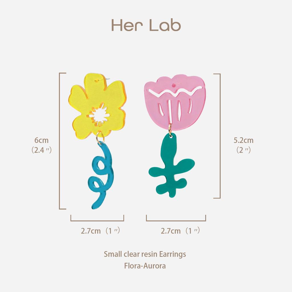 Her Lab | Серьги из прозрачной смолы со сладким жемчугом, полупрозрачные серьги, цветочные подвески для женщин, подарки на День святого Валентина Промо-распродажа Foundation Safeguard