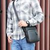 Jiameida Men's Small Lightweight Genuine Leather Messenger Bag Casual Cowhide Shoulder Bag
