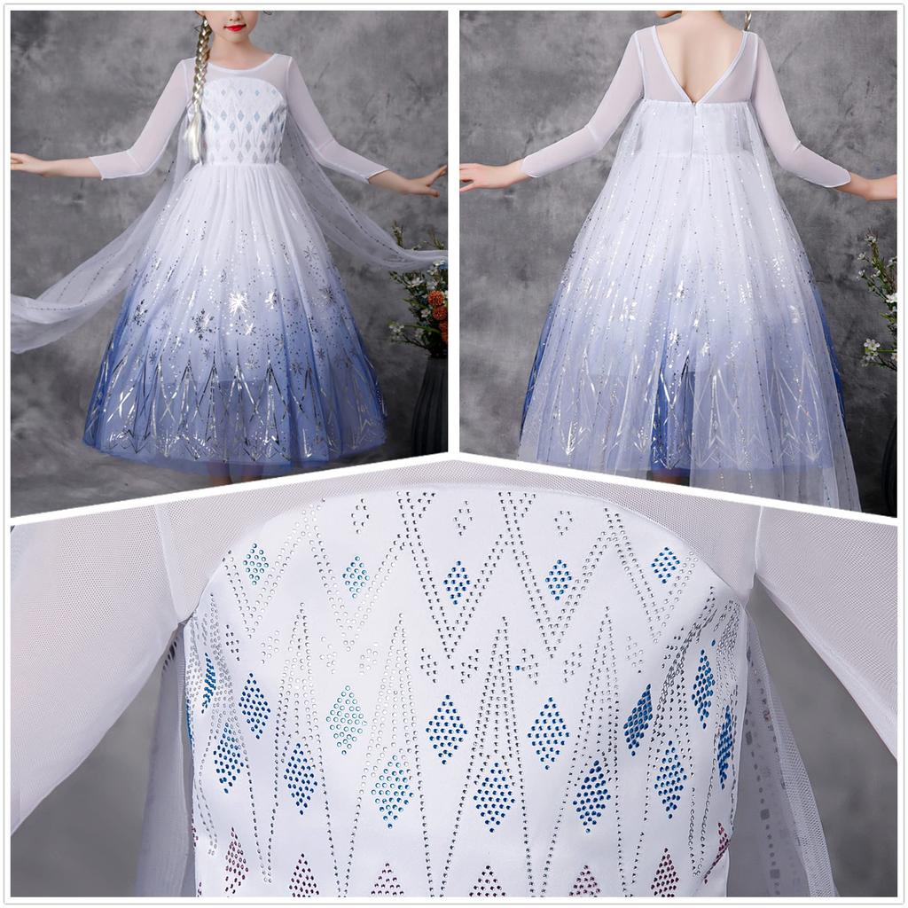 Snow Queen Act 2 Costumes Princess Dresses for Girls with Wig,Crown,Magic wand,Gloves Accessories Purple