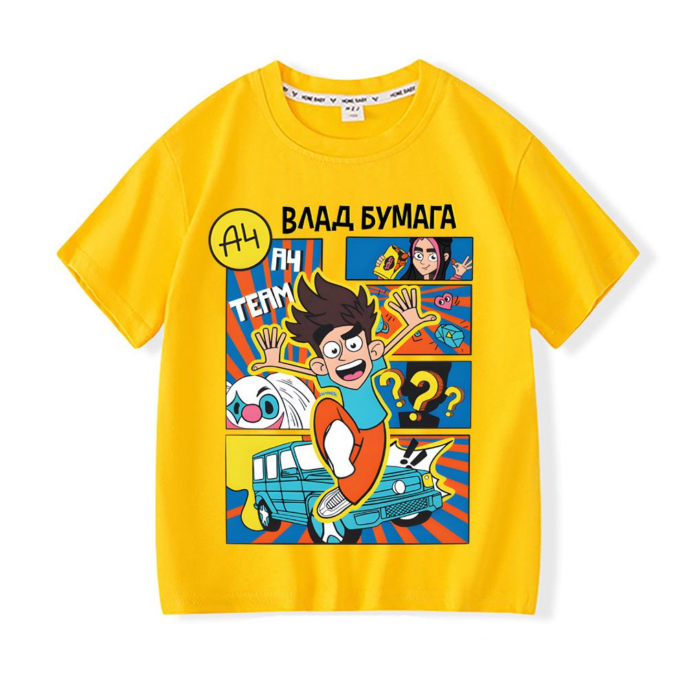 Детская одежда Футболка A4 С коротким рукавом Топы Девочки Мальчики Футболка Y2k Футболки Летние Аниме Футболки Топы