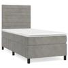3143061 vidaXL Divan Bed and Mattress Light Grey 90x200 Cm Velvet