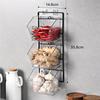 M-Modern-3 Compartments Wall Mounted Ginger Garlic Container Countertop Onion And Potato Storage Box With Metal Rack Durable Len