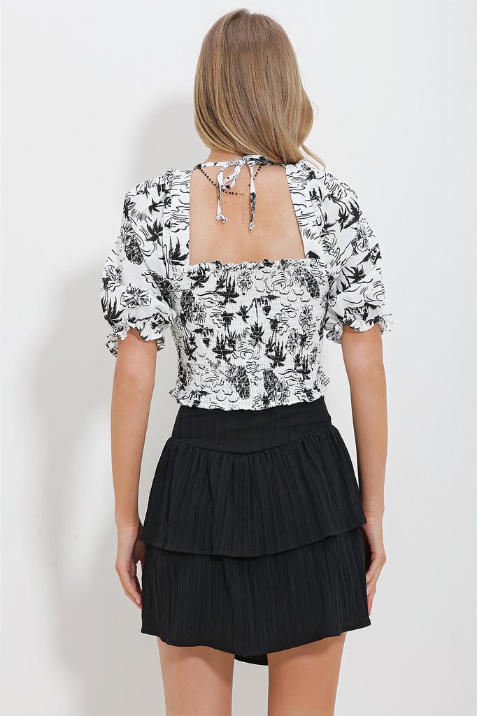 Женская блузка, новый сезон, модная темно-бежевая льняная блузка с квадратным воротником и рукавами-арбузами