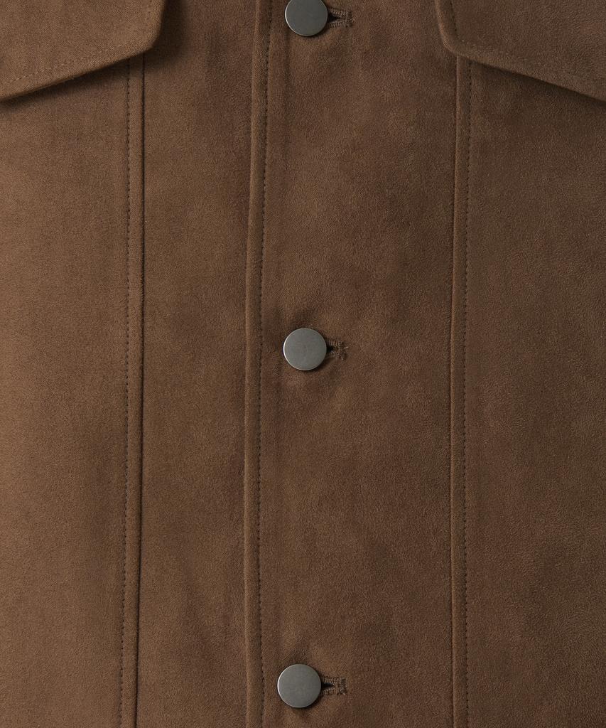 Musinsa Standard Synthetic Suede Minimal Trucker Jacket [Light Brown]