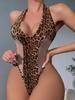 Женское боди с леопардовым принтом и халтер-шеей – Европейское и американское сексуальное нижнее белье