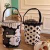 Корейский стиль кружева холст сумка милый сладкий темперамент сумки-ведра портативный пикник сумка для женщин девочек студент ланч сумка