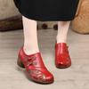 Classic Pumps Red Vintage Low Heels Women's Handmade Genuine Leather Shoes Woman Pumps Slip On Shoes For Women Black Block Heels