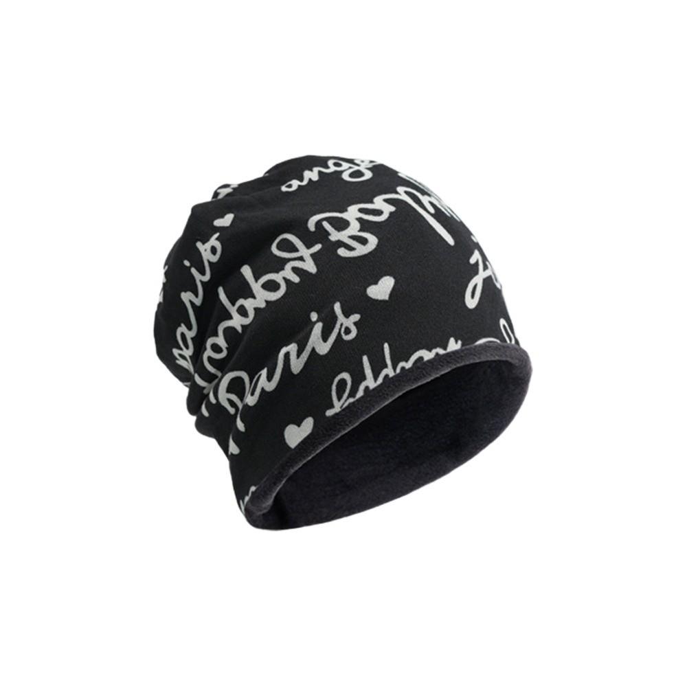 Fleece Lined Cover Head Cap Soft Plush Winter Knitted Hat Fashion Beanies Bonnet  for Women