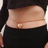 European and American casual temperament single-layer aluminum chain OT buckle big love peach heart alloy pendant waist chain women's versatile
