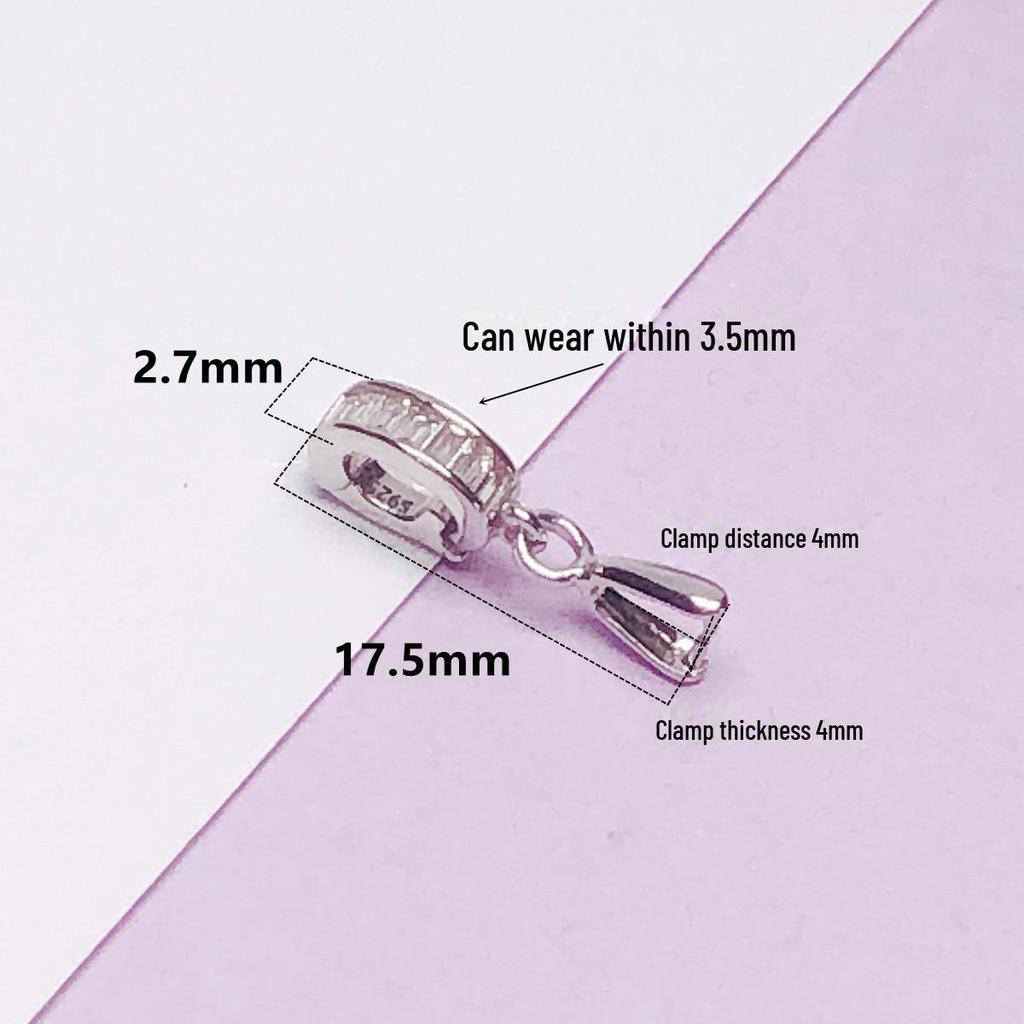 Серебряная застежка-клипса двойная из стерлингового серебра 925 пробы для подвески и нефритовых аксессуаров