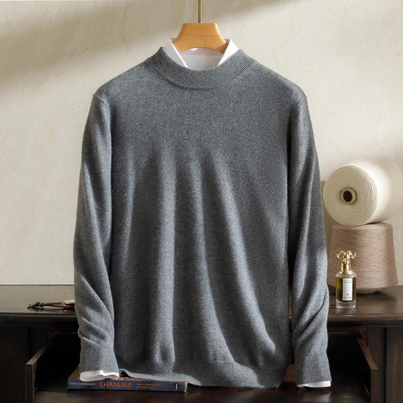 Новый свитер из 100% кашемира с полувысоким воротником, подростковый, высококачественный свитер из чистого кашемира для мужчин