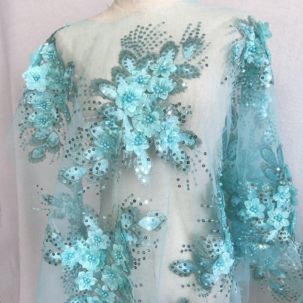 Embroidery Flower Mesh Bead Phoenix Tail Flower Embroidery Patches New Clothing Sew Patches Party