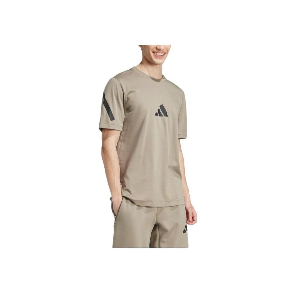 adidas ЗНЕ. Повседневный свитер с коротким рукавом и принтом логотипа, мужские топы Clay JE7541
