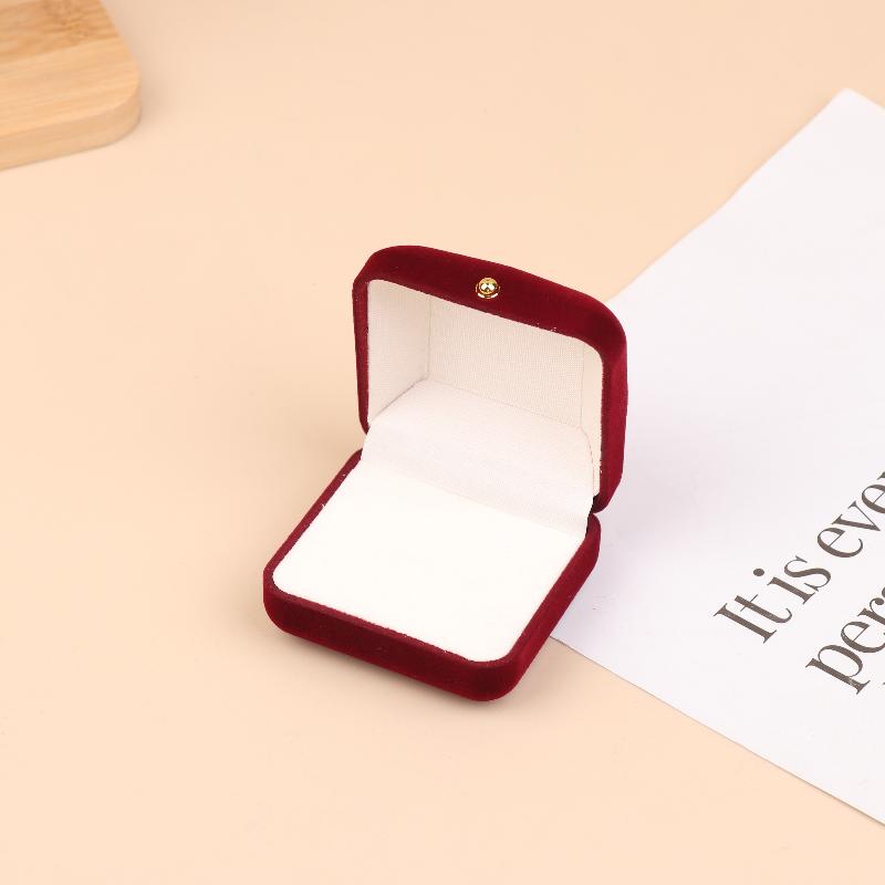 Флокированная шкатулка для украшений с золотой пряжкой, подвеска, кольцо, ожерелье, серьги, браслет, дисплей, коробка для хранения, роскошная подарочная упаковка