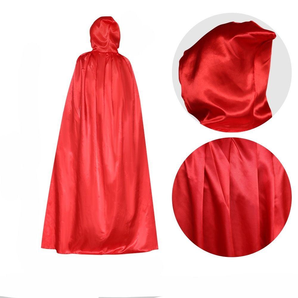 Mopping Halloween Cloak Solid Color Costume Cosplay Cape Reusable Witch's Cloak  Kid
