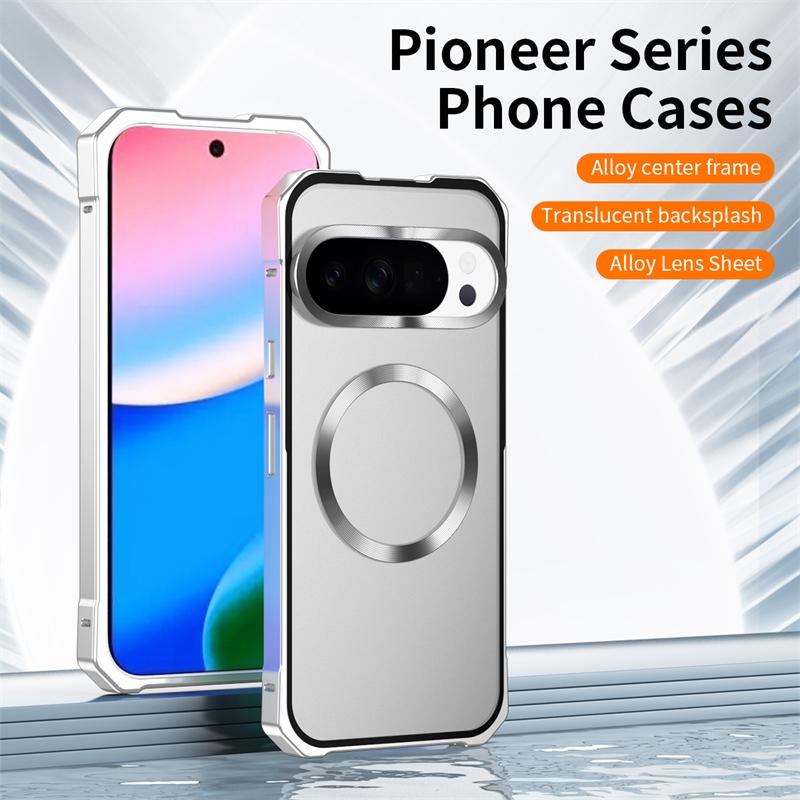 For Google Pixel 10 Case Magnetic Aluminium Alloy Metal Frame Cover For Pixel10 5G Matte Transparent Phone Shell