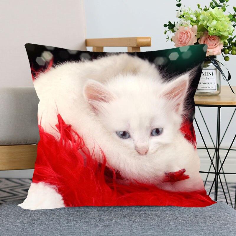 45x45 см полиэстер, Новое поступление, наволочка с изображением кошки, домашнего декора, наволочка, наволочка на невидимой молнии