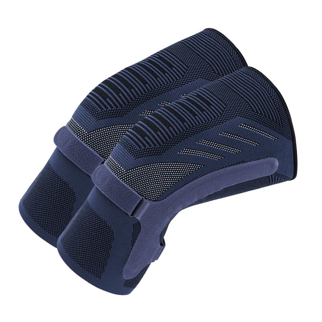 Compression Knee Brace Sleeves Breathable Knit Non-Slip Knee Support with Double-sided Spring Stabilizers