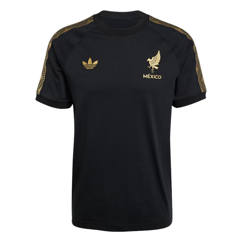 Adidas Originals SS25 Mexico Gold Equipment Series Soccer Pullover Casual Short Sleeve T-Shirt Men Tops Black JE5336