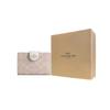 New COACH Corner ZipSignature Coated Canvas Wallet Medium Size Women's Sand & Chalk CW786-IMXDM