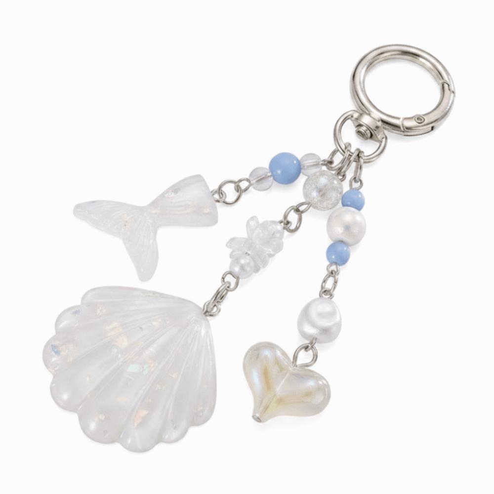 Beaded Shell Shell Keychain Glitter Sequins Shell Pendant Mermaid Keychain  Beach Decor