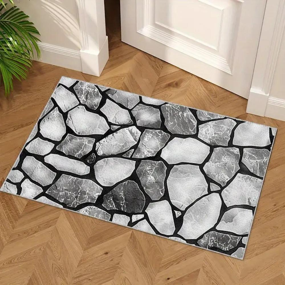 Современный дизайн сланцевого узора Приветственный коврик для двери Нескользящий коврик для использования внутри и снаружи Патио Балкон Гостиная Спальня Напольный ковер