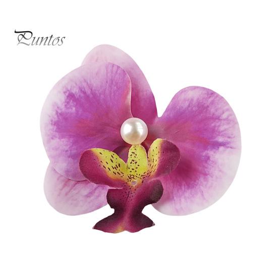 Искусственная заколка для волос в виде орхидеи-мотылька, богемный гавайский искусственный жемчуг, имитация цветка, зажим для волос в виде утконоса, заколка для волос, женские аксессуары для волос, головной убор