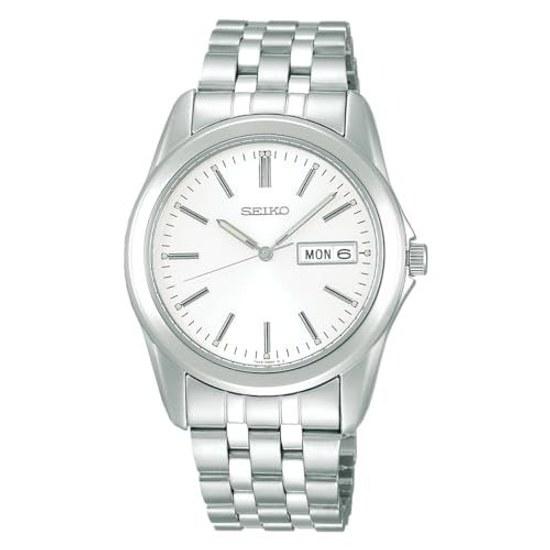 SEIKO SELECTION SCXC007 mens unisex wristwatch battery-operated quartz white dial stainless steel features date day calendar