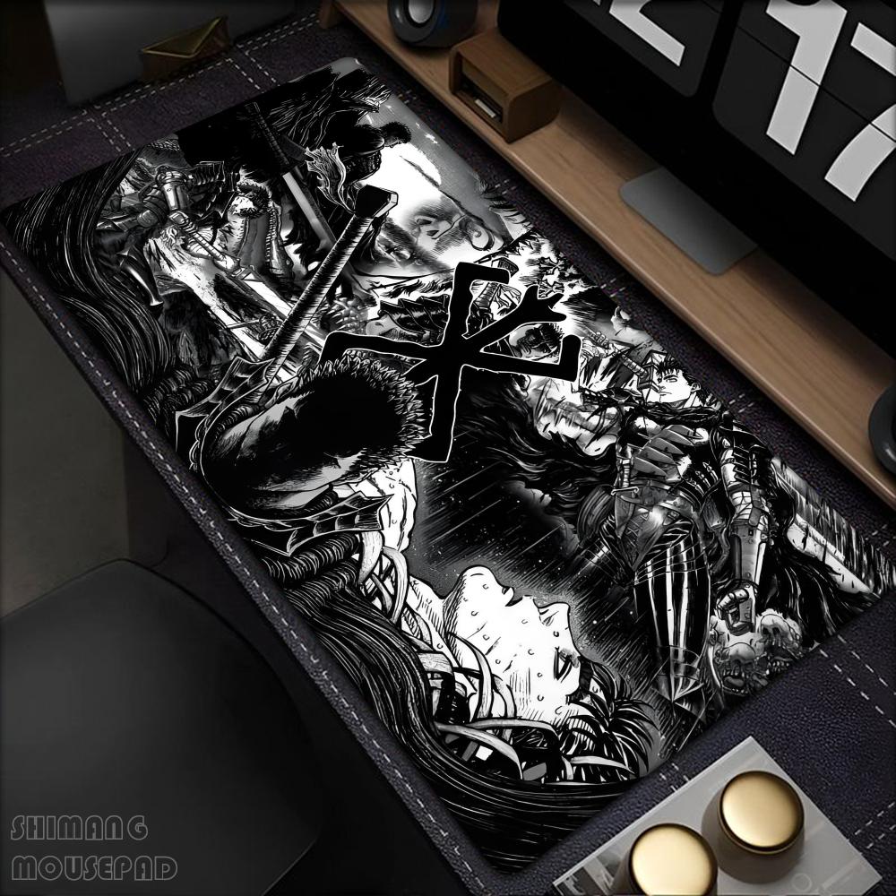 Большой коврик для мыши Аниме Берсерк Геймер Клавиатура Mausepad Большой Резиновый Игровой Коврик Меч Гатса в Берсерке Mousepad ПК Стол Девушка Шкаф