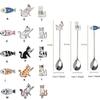 Japanese Korean Style Cat Fish Stainless Steel Spoon Polished Teaspoon Cute Stirring Spoon  Cake