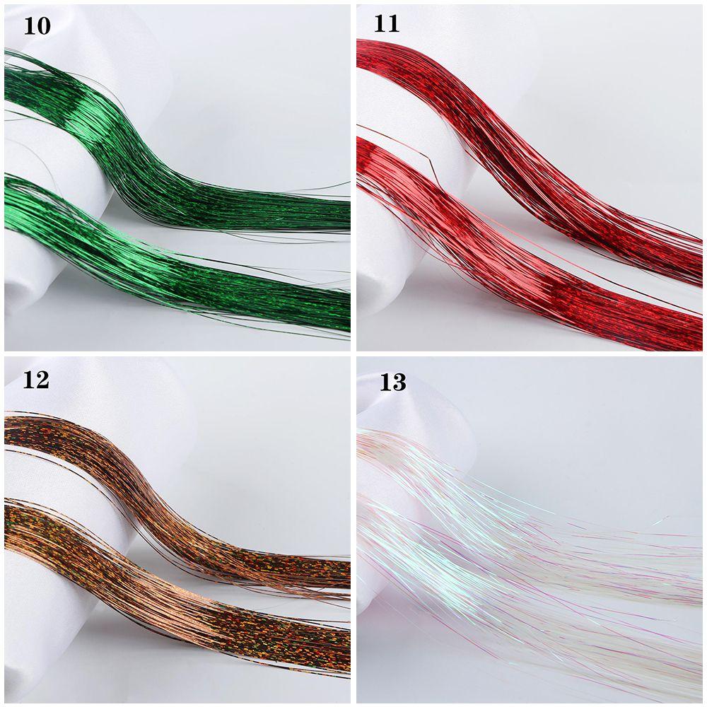 Strands Party Sparkly Streak Clubbing Glitter Rainbow  Color Bling Silk Hair Tinsel Hair Extension