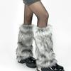 Женские гетры из искусственного меха Y2K Punk Winter Теплые плюшевые утолщенные леггинсы Jk Boots Cover Lolita Harajuku Party Long Leg Socks