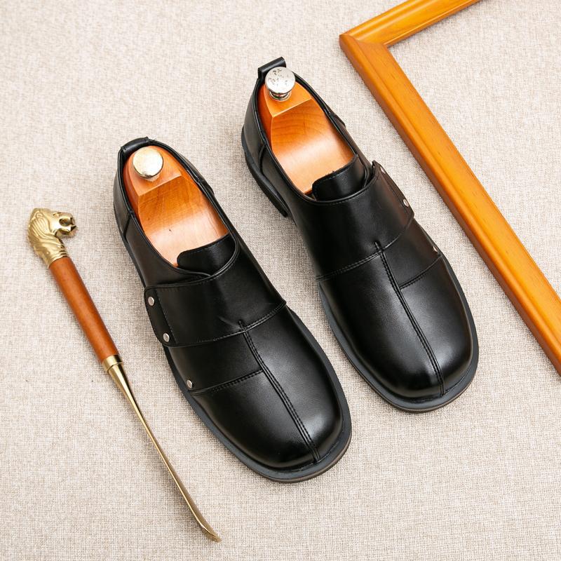Leather Shoes Men's Summer New Thick-soled Heightening Business Men's Shoes Wedding Shoes One-pedal Leather Shoes Casual Men's Shoes