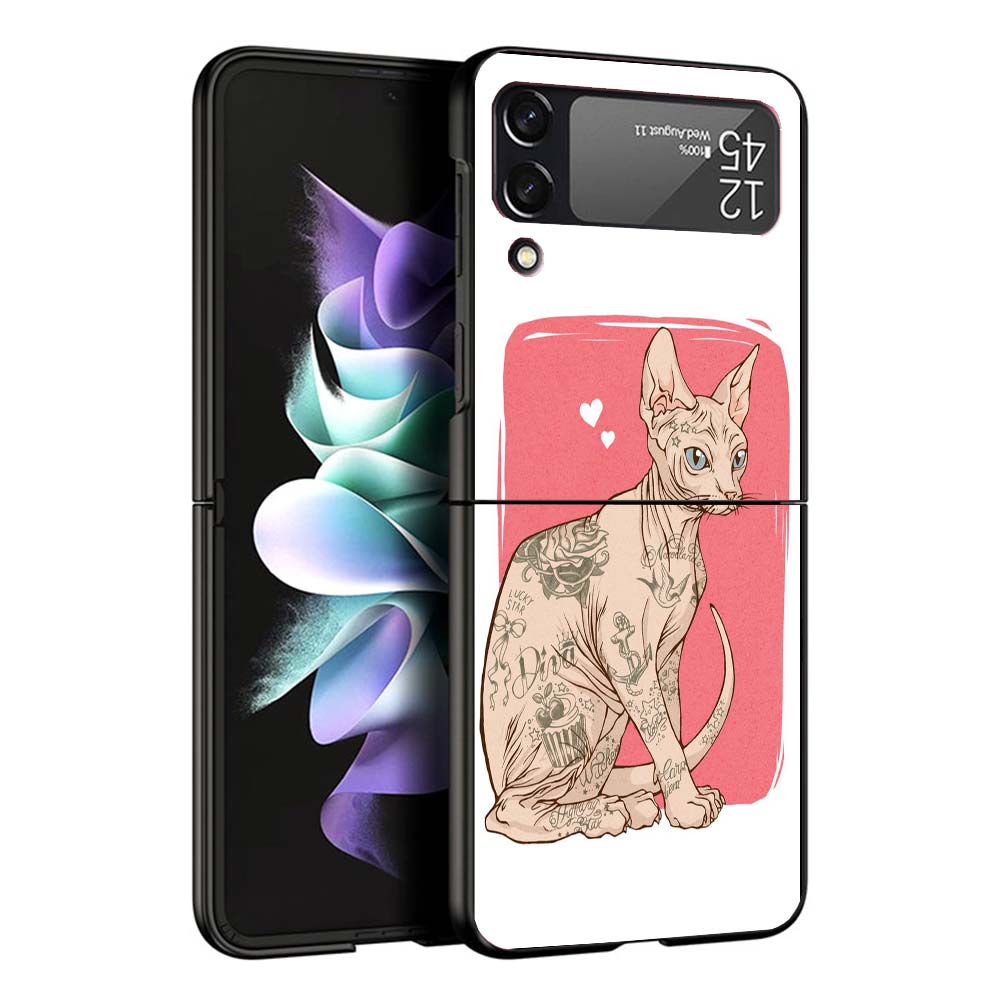 Чехлы Lavaza Sphynx Sphinx Cat для Samsung Galaxy Z Flip 4 5 6 7 3 Z Flip7 Flip6 Flip4 Flip5 Flip3 5G Жесткие Ударопрочные Fundas Cov