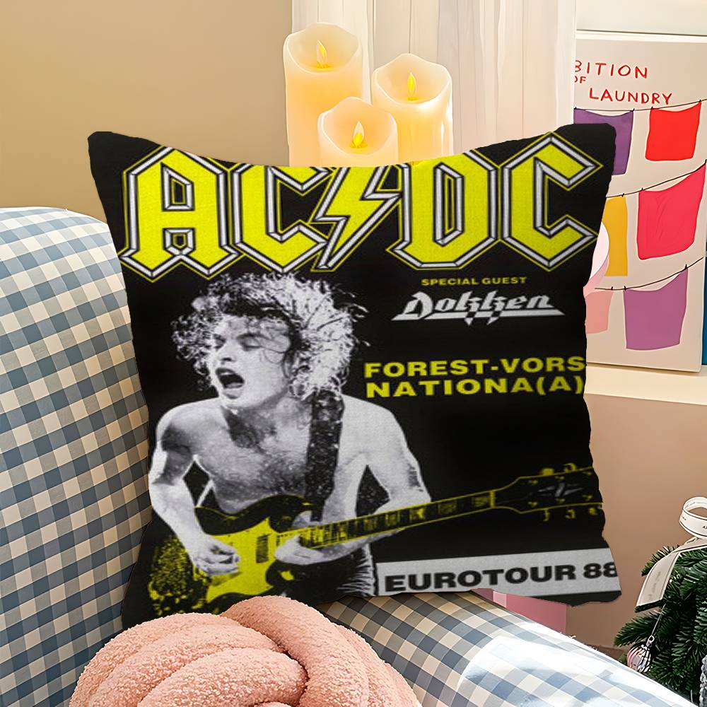 A-A-C D-C Band Cushion Cover Inches Farmhouse Decor Home Throw Pillow Covers For Couch Decorations