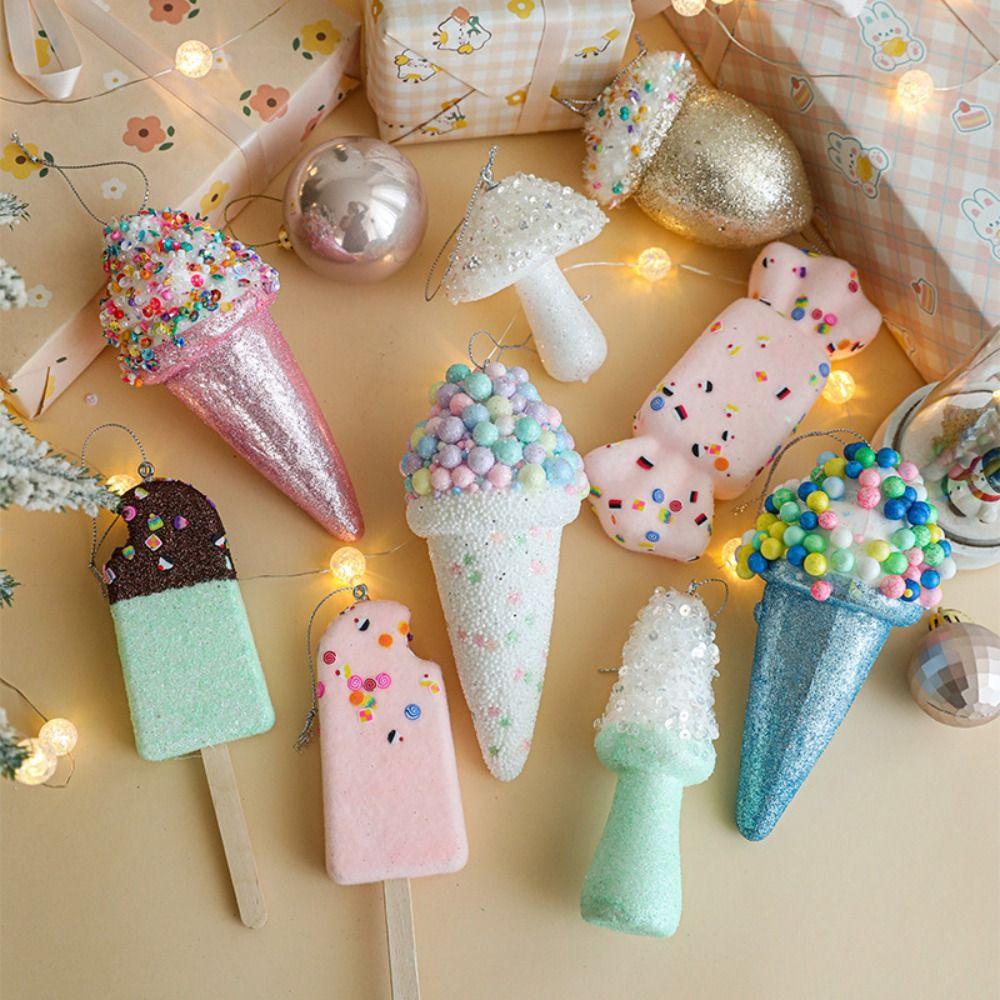 Высококачественный пенопластовый кулон-мороженое, разноцветный, для DIY-декора, украшение для елки, рождественский смоляной кулон, для новогодней вечеринки