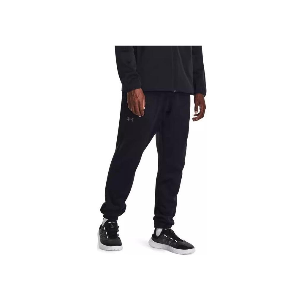 Under Armour Unstoppable Solid Color Drawstring Cuffed Training Fleece Knit Pants Men Pants Black 1382287-001