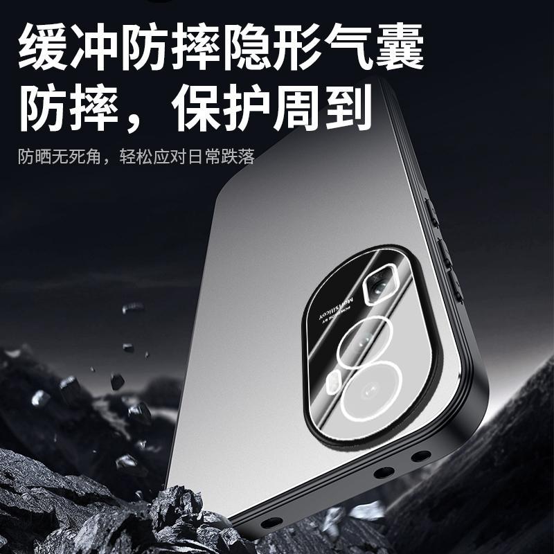 Применимо к чехлу для мобильного телефона OPPOReno11 Pro + новый матовый чехол из алюминиевого сплава с защитой объектива, всесторонний, противоударный, для мужчин