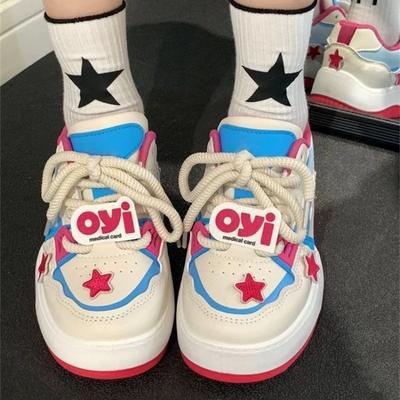 Дофамин звезда платформа белые туфли девочки дизайн обуви весна новая универсальная обувь для скейтборда