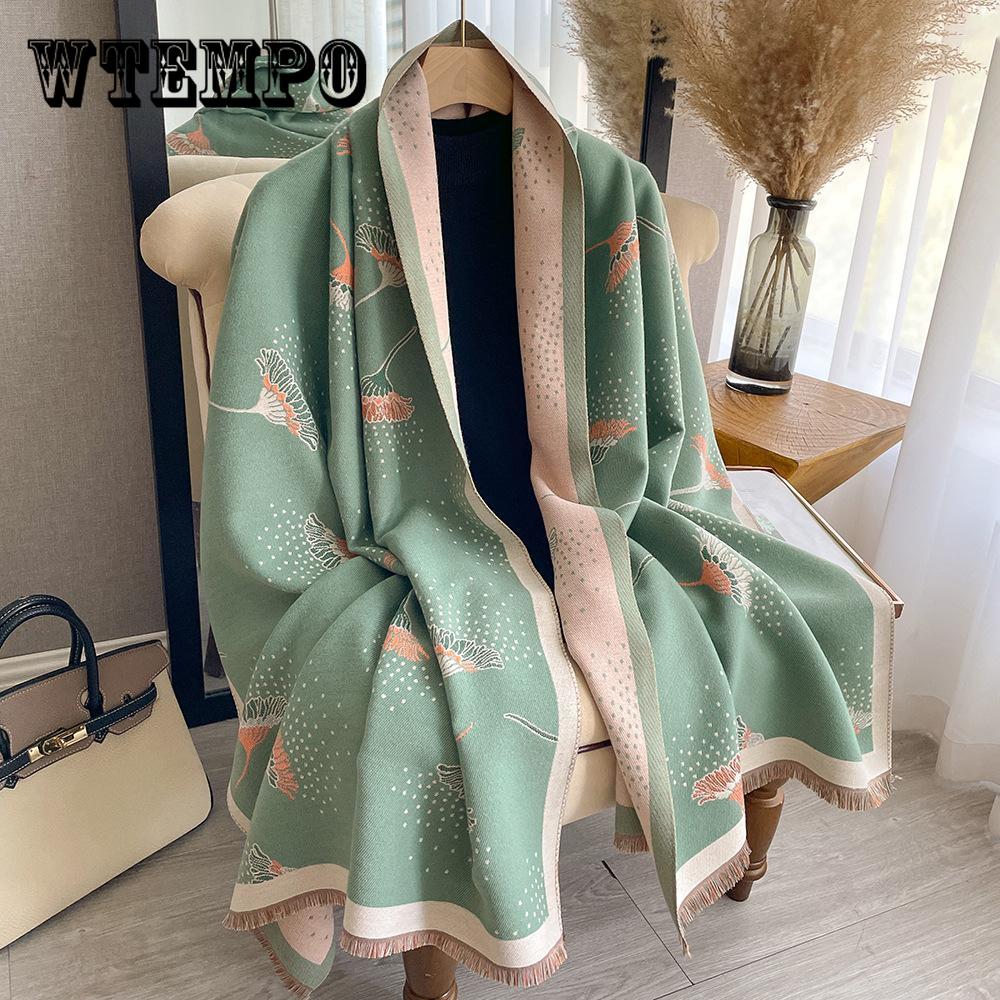 Vibrant Floral Woven Scarf - Soft, Breathable, and Warm Imitation Cashmere Shawl for Going Out - Elegant Versatile,and Coldproof for Autumn and Winter