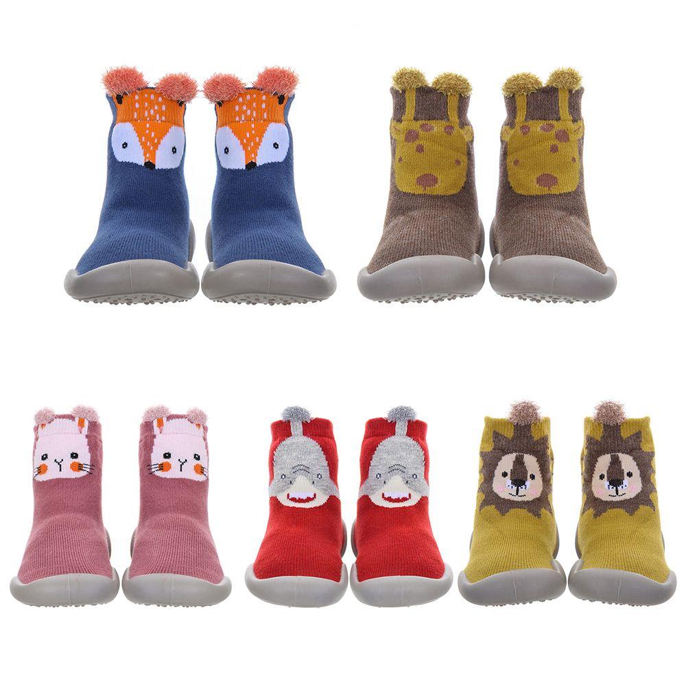 Bed Sock Cute Cartoons Plush Baby Toddler Socks Coral Fleece Sock Anti-slip Slippers Floor Sox