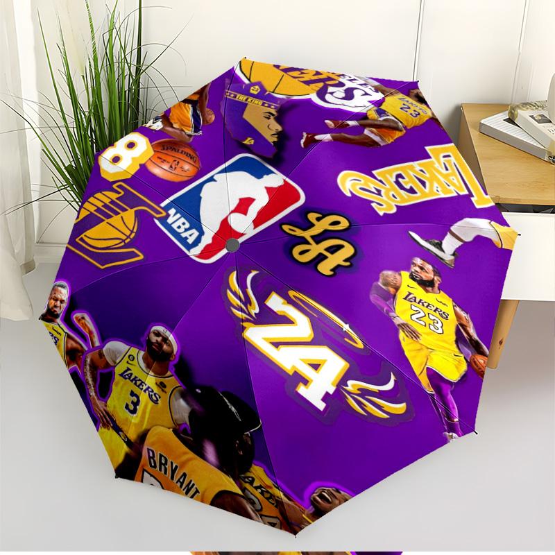 Автоматический складной зонт с принтом NBA, портативный, для улицы, поездок на работу, походов, идеальный подарок на день рождения