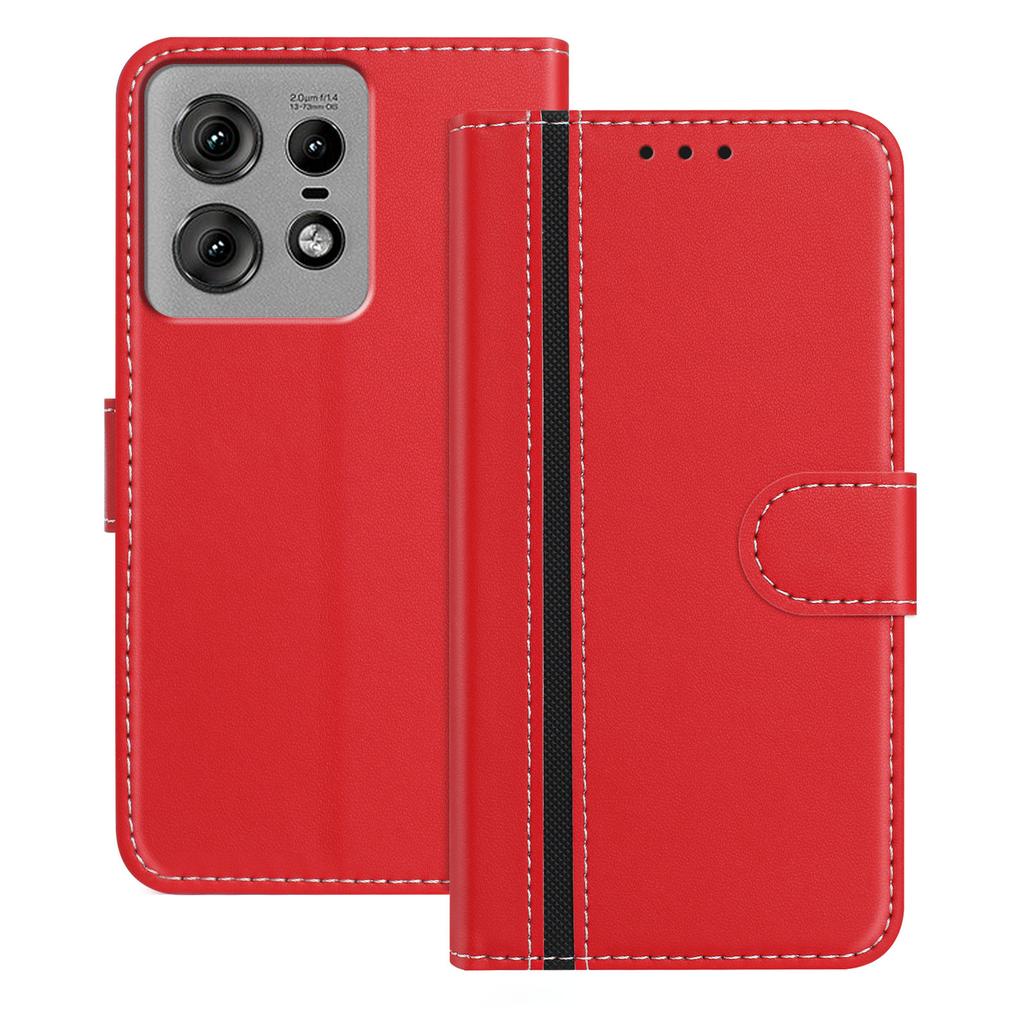 For Motorola Edge 50 Pro 5G Phone Cases Wallet Stand Color Splicing Leather Cover with Magnetic Clasp