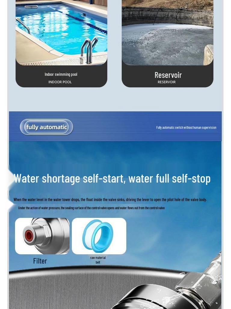 Автоматический стопорный поплавковый клапан из нержавеющей стали 304 для контроля уровня воды в баке