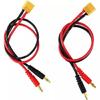 Профессиональный адаптерный шнур 14AWG, разъемы XT60 на 4 мм "пули" (папа), 30 см, двойное усиление, для передачи питания автомобиля